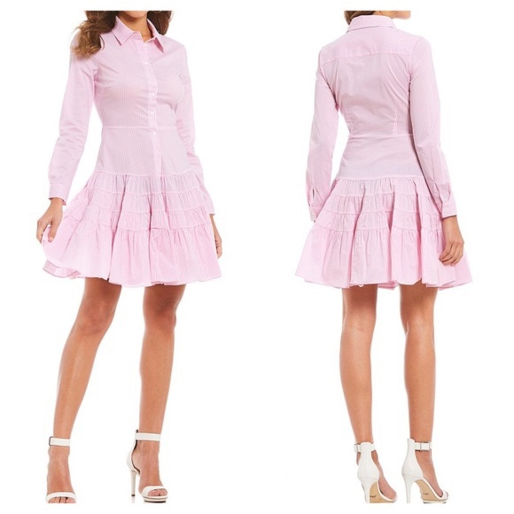 Gianni Bini Michelle Peony Stripe Shirt Dress